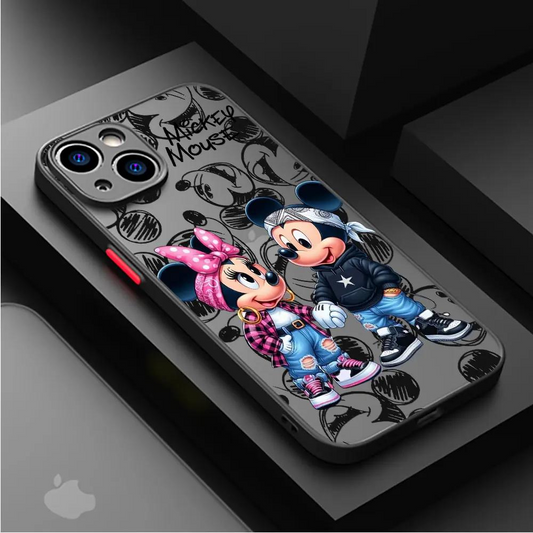 Cute Bandana Mouse Couple Shockproof iPhone Case