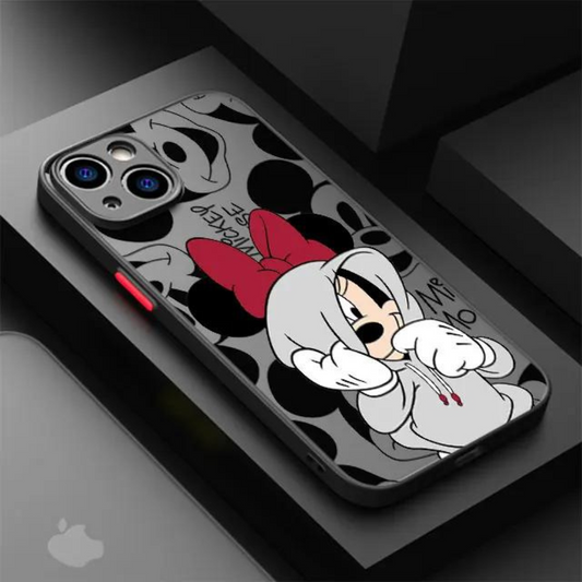 Hoodie Girl Mouse Couple Shockproof iPhone Case