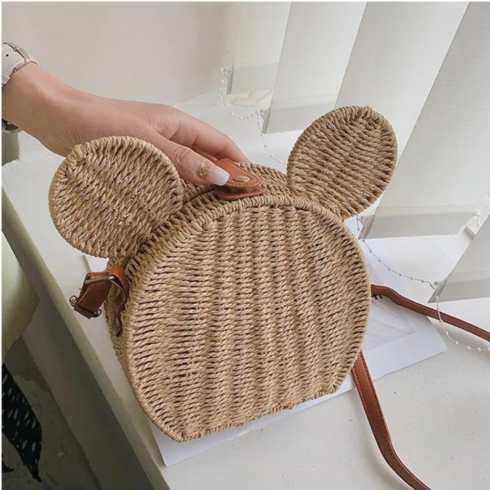 Mouse Straw Summer Shoulder Bag