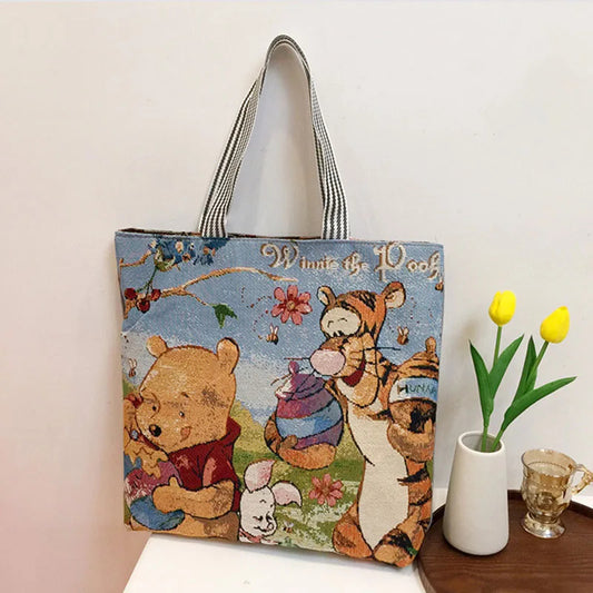 Pooh & Tiger Retro Knitted Tote Bag